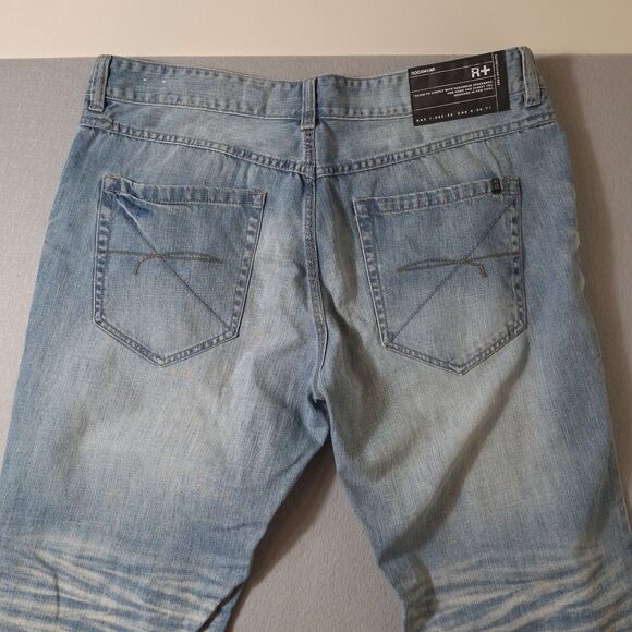 Rocawear Jeans Mens 40x36 Blue Classic Fit Hip Hop Denim Regular Whiskered - Picture 10 of 11